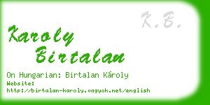 karoly birtalan business card