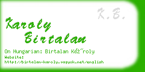 karoly birtalan business card